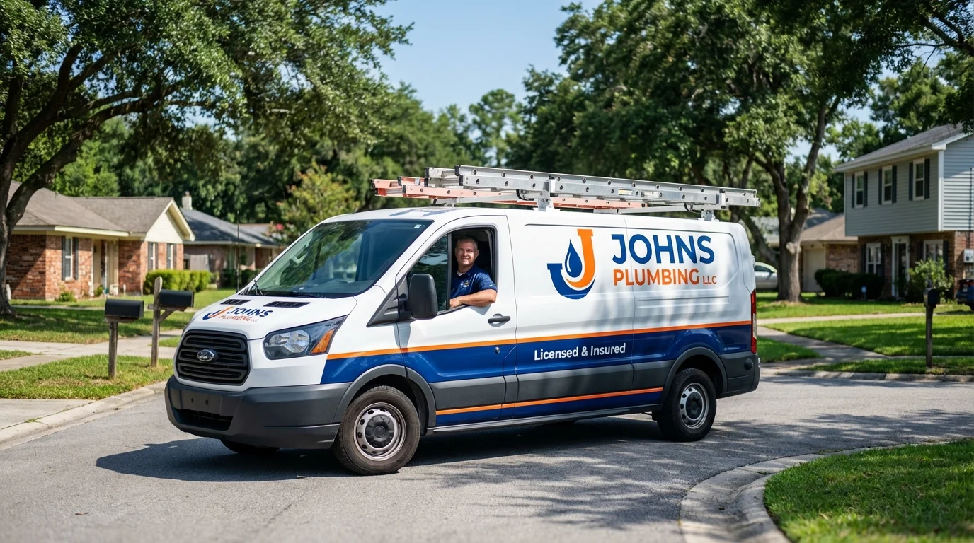 Johns Plumbing LLC service van in Walterboro, SC