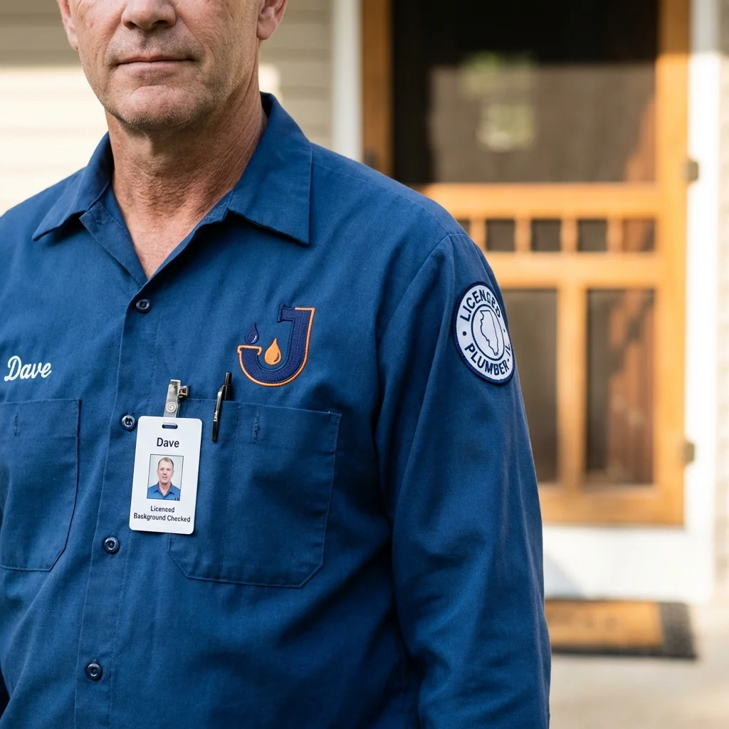 Licensed plumber showing ID badge in Walterboro, SC