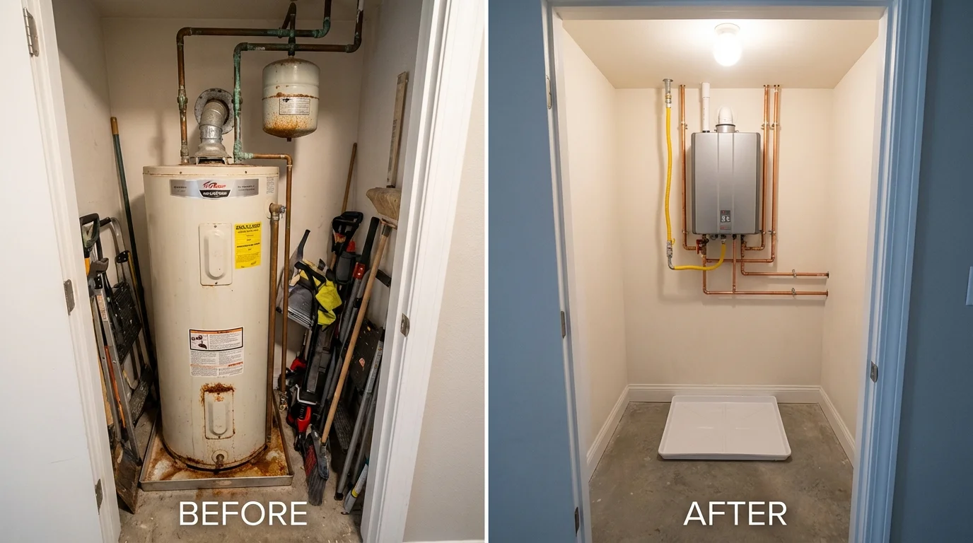 Tank water heater versus wall-mounted tankless unit comparison for Walterboro, SC homeowners
